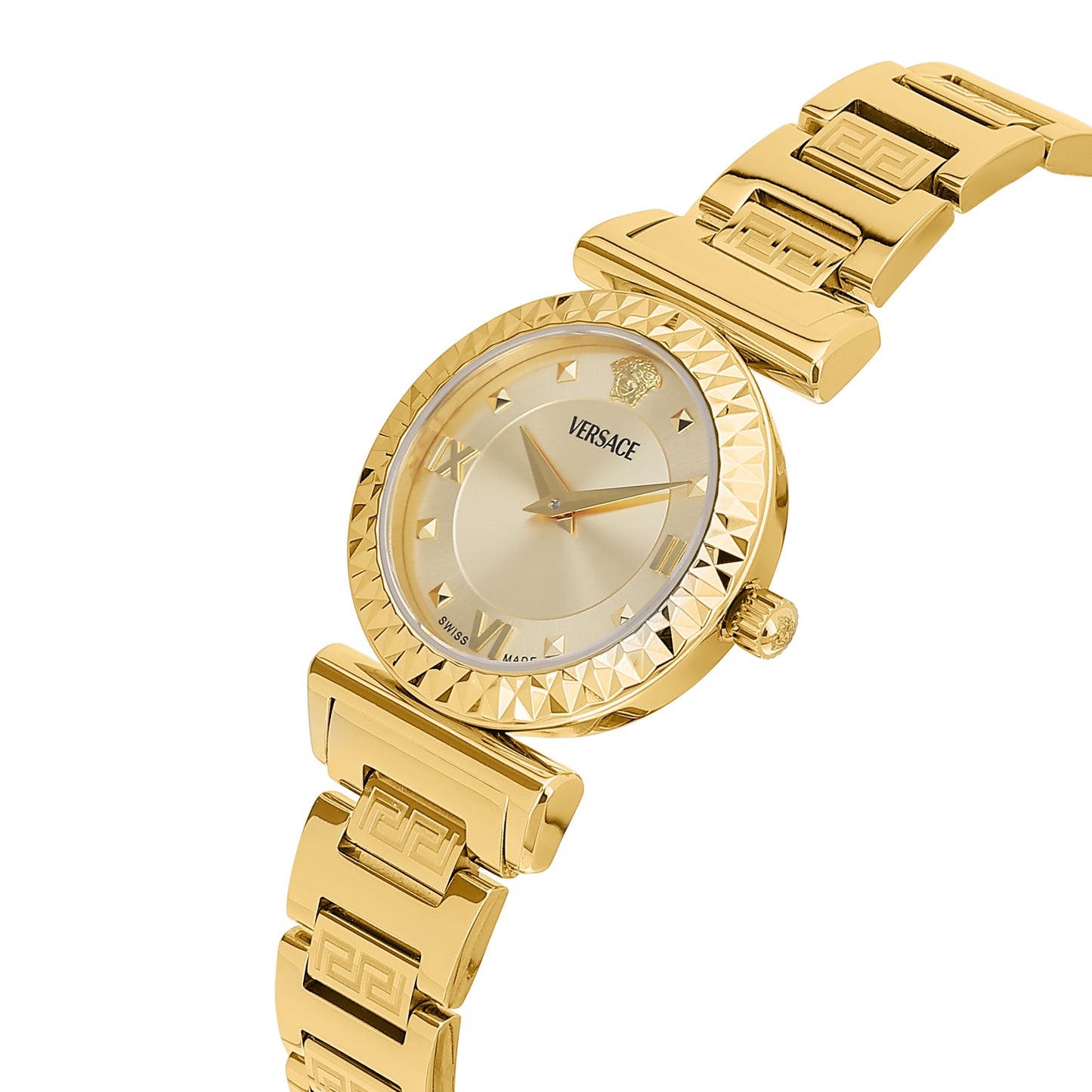 Versace Mini Vanity Rest.27 mm Gold Dial Women Analog Watch- VEGFA0725
