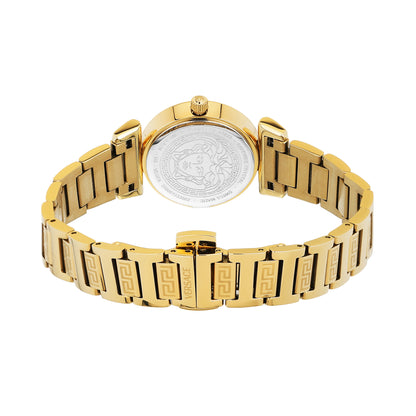 Versace Mini Vanity Rest.27 mm Gold Dial Women Analog Watch- VEGFA0725