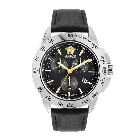 Versace V-Sport 44 mm Black Dial Men Chrono Watch- VEKIA0125