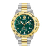 Versace V-Sport 44 mm Green Dial Men Chrono Watch- VEKIA0625