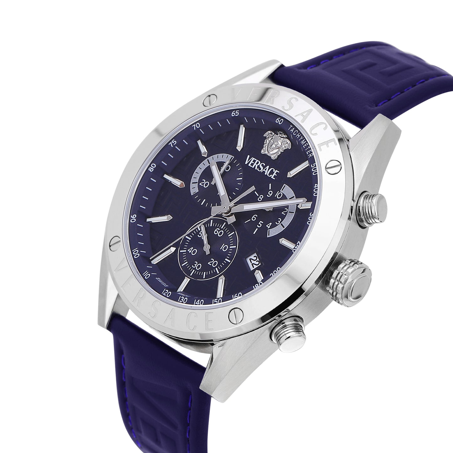Versace Athletics 44 mm Blue Dial Men Chrono Watch- VEKJA0125