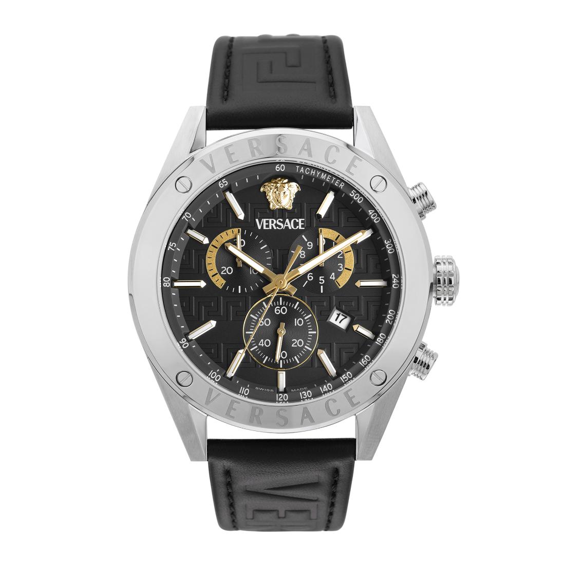 Versace Athletics VEKJA 44 mm Black Dial Men Chrono Watch- VEKJA0225