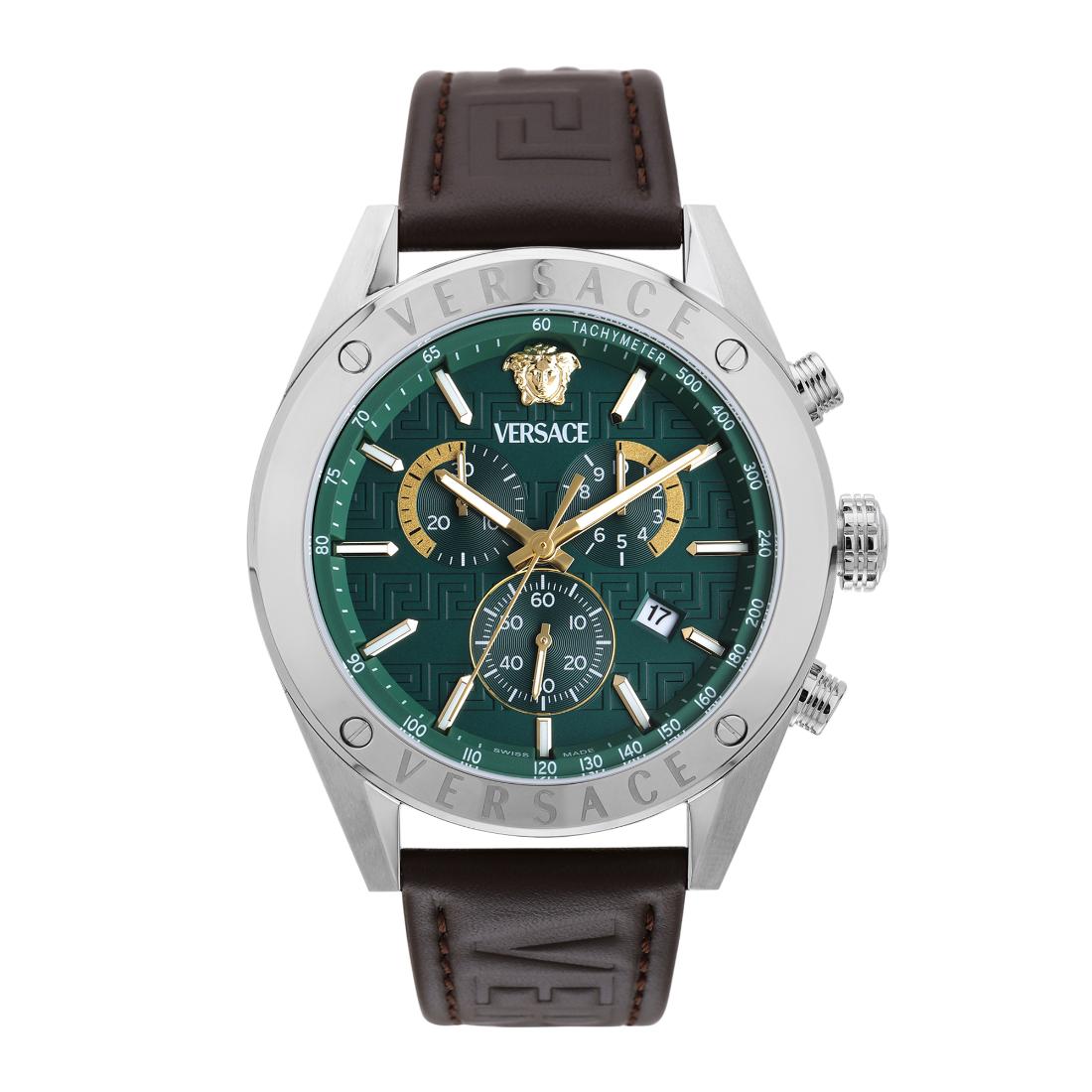 Versace Athletics VEKJA 44 mm Green Dial Men Chrono Watch- VEKJA0325
