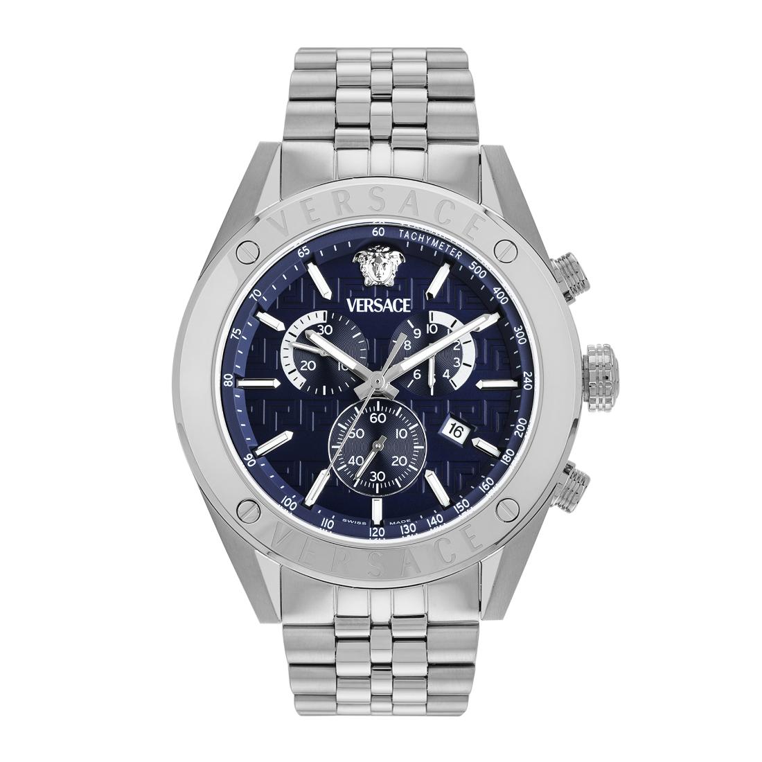 Versace Athletics Chrono Vekja 44 mm Blue Dial Men Chrono Watch- VEKJA0425