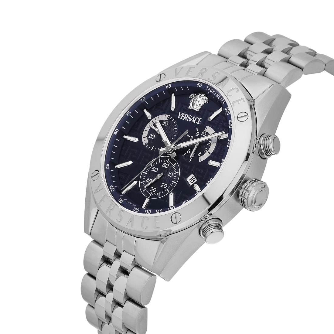 Versace Athletics Chrono Vekja 44 mm Blue Dial Men Chrono Watch VEKJA0425
