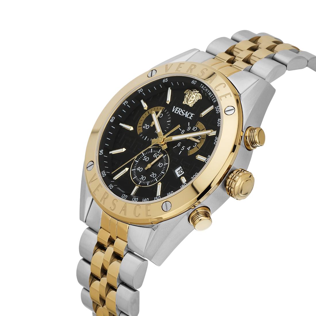 Versace Athletics VEKJA 44 mm Black Dial Men Chrono Watch- VEKJA0525