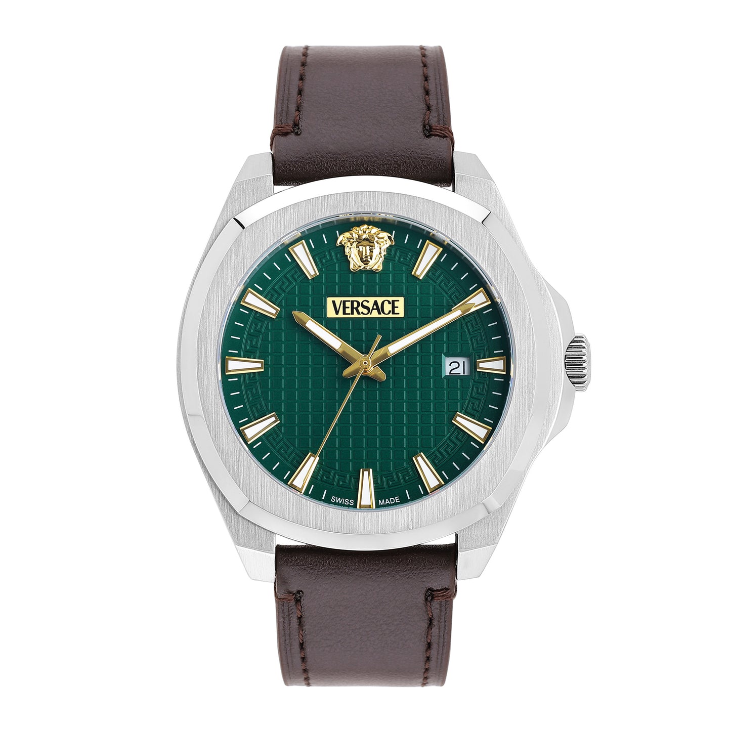 Versace Luxury 3 Hands 42 mm Green Dial Men Analog Watch VEKKA0225