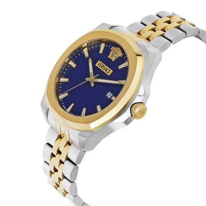 Versace Luxury 3 Hands 42 mm Blue Dial Men Analog Watch- VEKKA0525