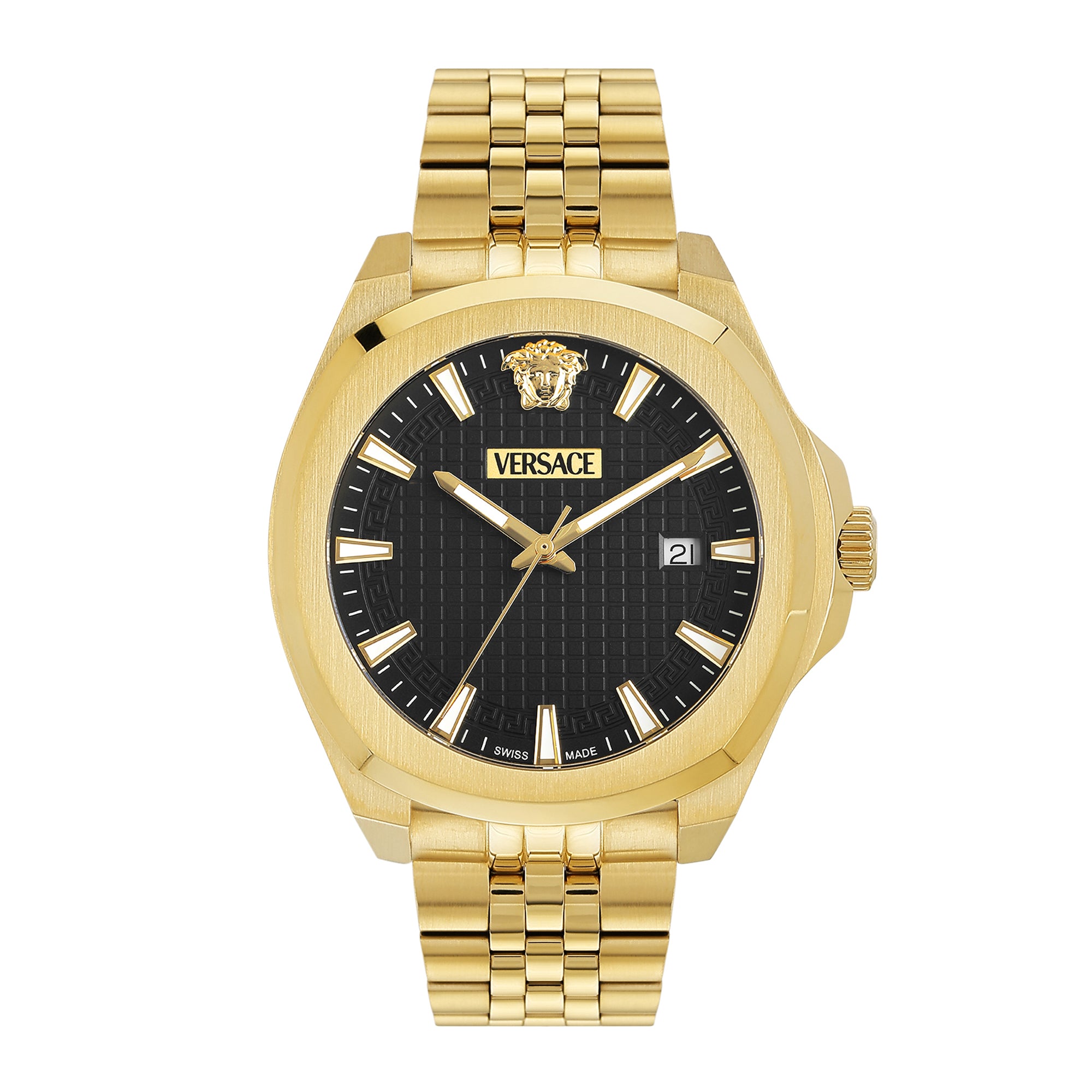 Versace Luxury 3 Hands 42 mm Black Dial Men Analog Watch VEKKA0725