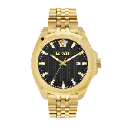 Versace Luxury 3 Hands 42 mm Black Dial Men Analog Watch- VEKKA0725