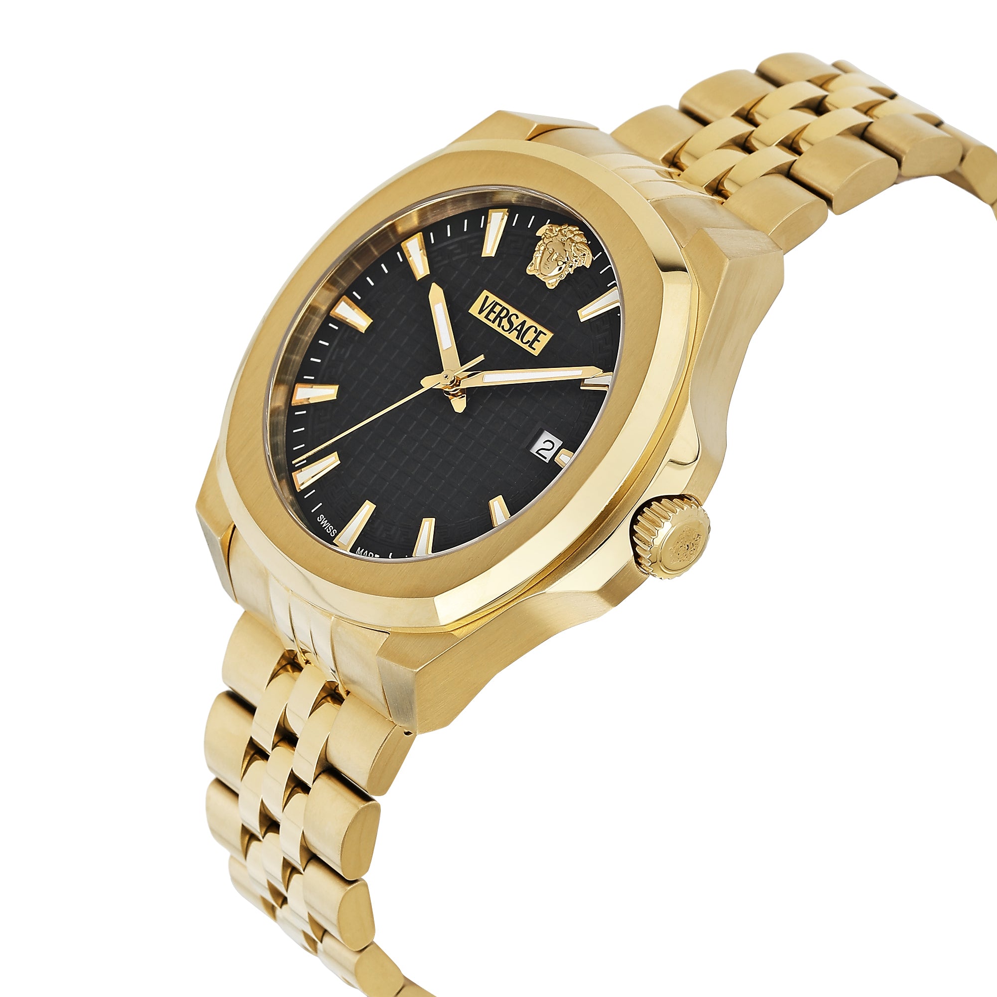 Versace Luxury 3 Hands 42 mm Black Dial Men Analog Watch VEKKA0725