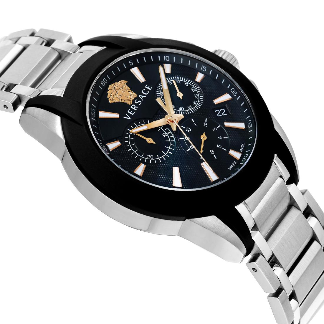 Versace Men 42 mm Size Black Round Dial Analog Watch VEM800218