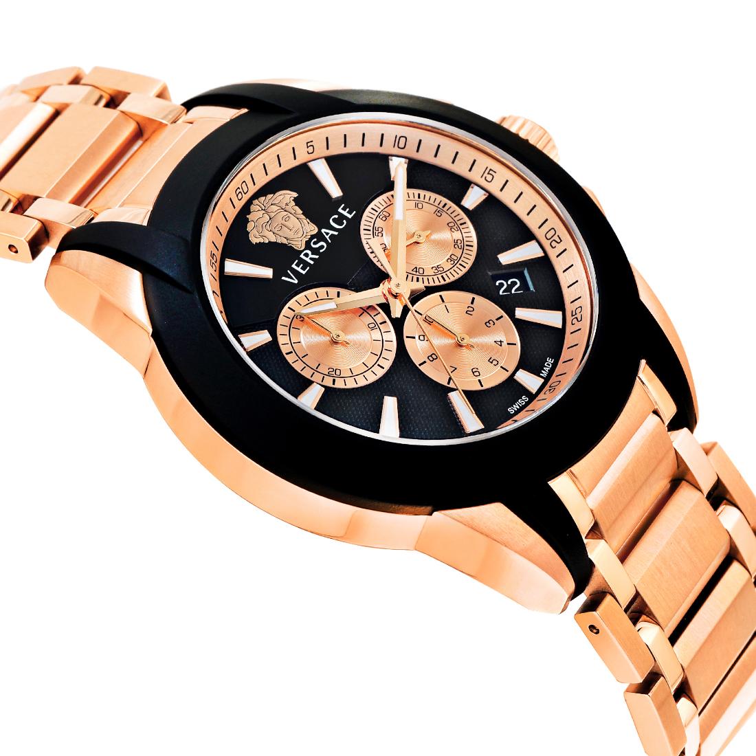 Versace Men 42 mm Size Black Round Dial Analog Watch VEM800318