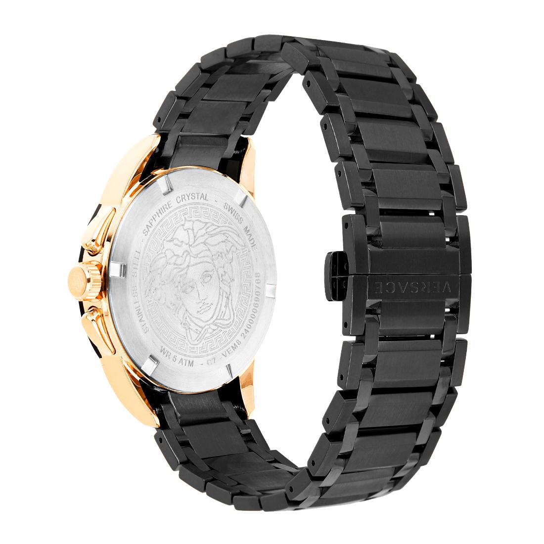 Versace Men 42 mm Size Black Round Dial Analog Watch VEM800418