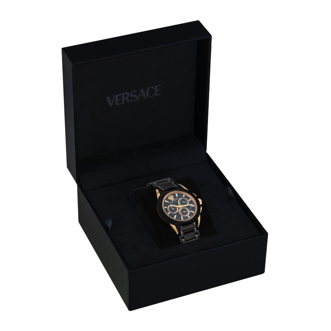 Versace Men 42 mm Size Black Round Dial Analog Watch- VEM800418