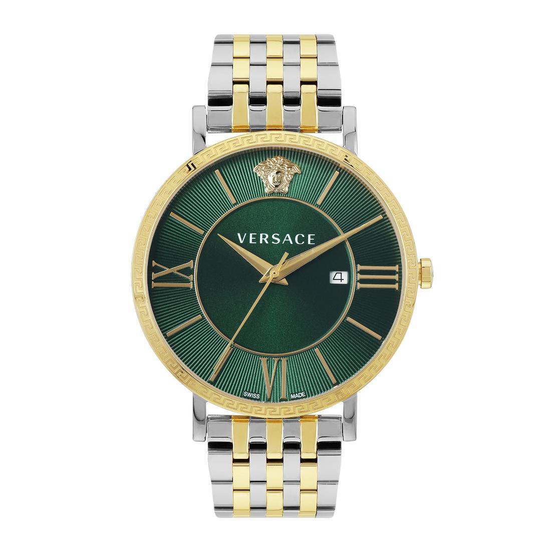 Versace V-Eternal 42 mm Green Dial Men Analog Watch VENCA0224