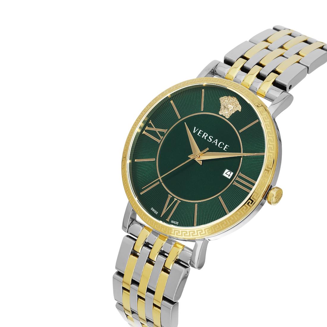 Versace V-Eternal 42 mm Green Dial Men Analog Watch VENCA0224