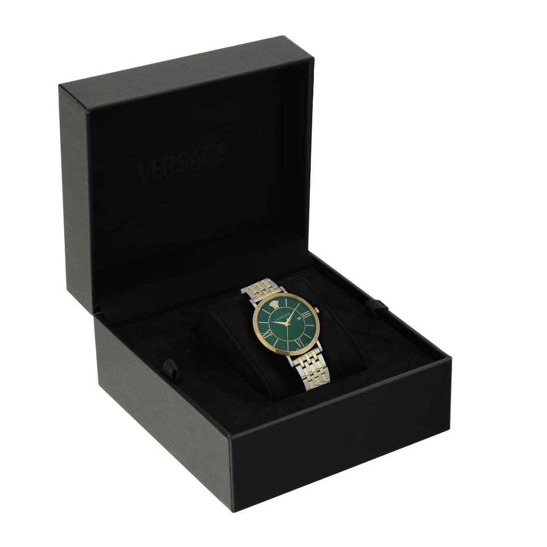 Versace V-Eternal 42 mm Green Dial Men Analog Watch VENCA0224