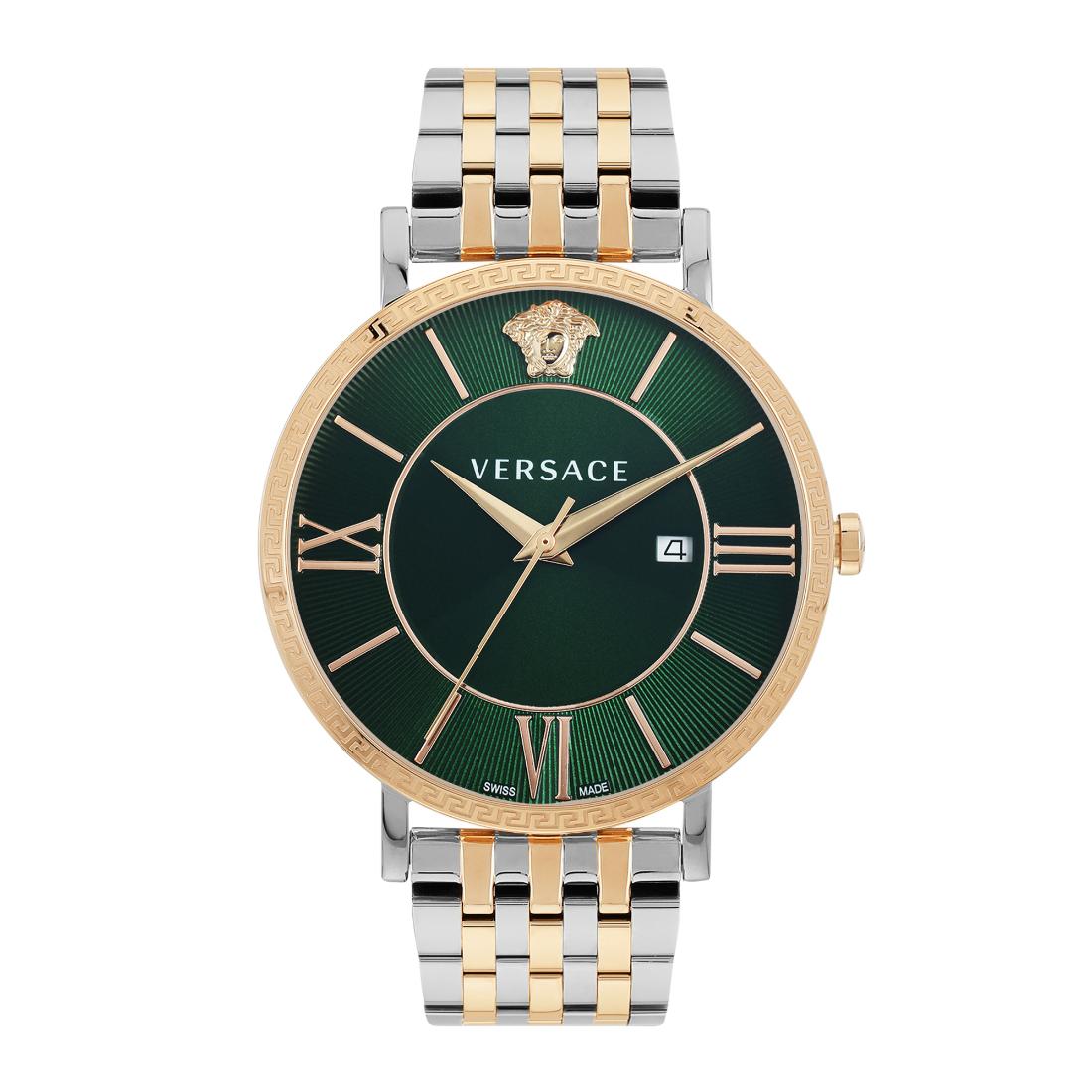 Versace V-Eternal 42 mm Green Dial Men Analog Watch VENCA0424
