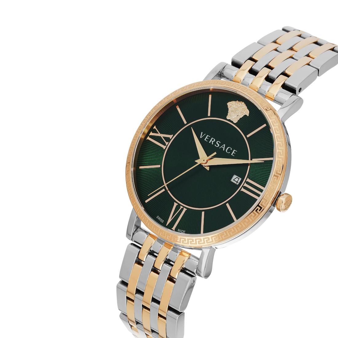 Versace V-Eternal 42 mm Green Dial Men Analog Watch VENCA0424