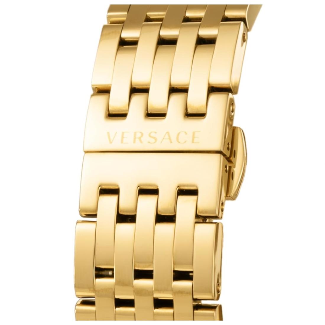 Versace V-Eternal 42 mm Gold Dial Men Analog Watch VENCA0524