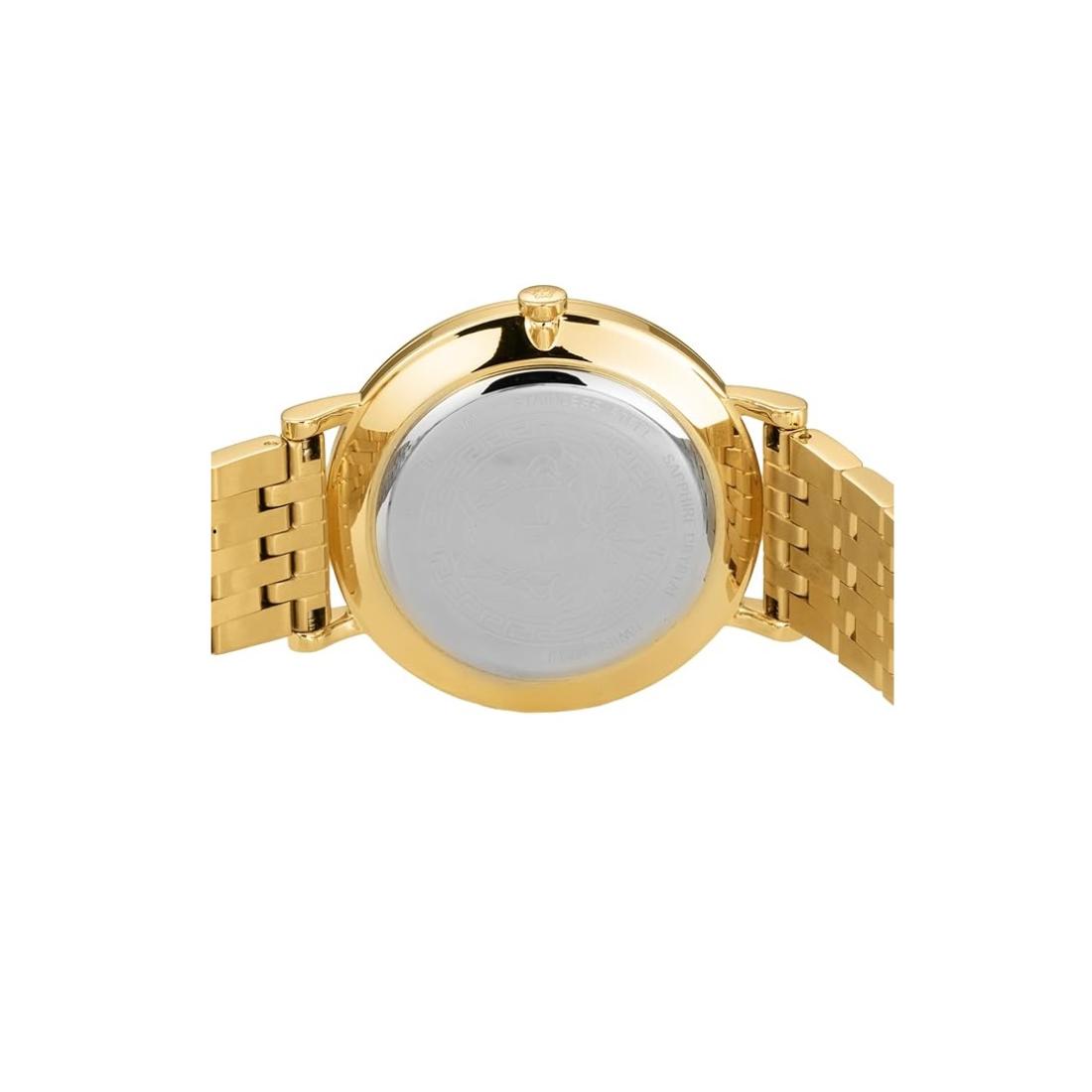 Versace V-Eternal 42 mm Gold Dial Men Analog Watch VENCA0524