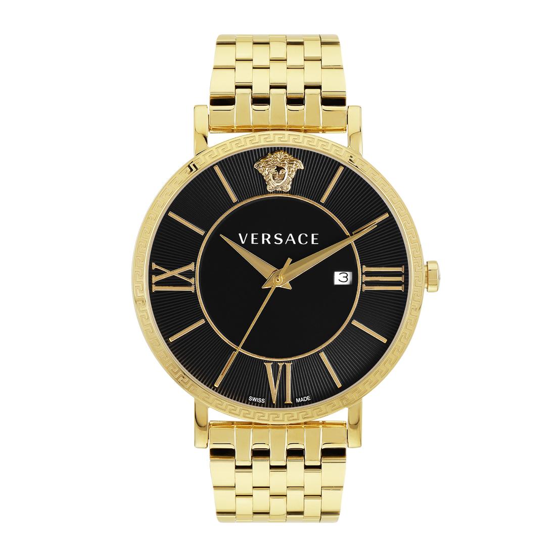 Versace V-Eternal 42 mm Black Dial Men Analog Watch- VENCA0624