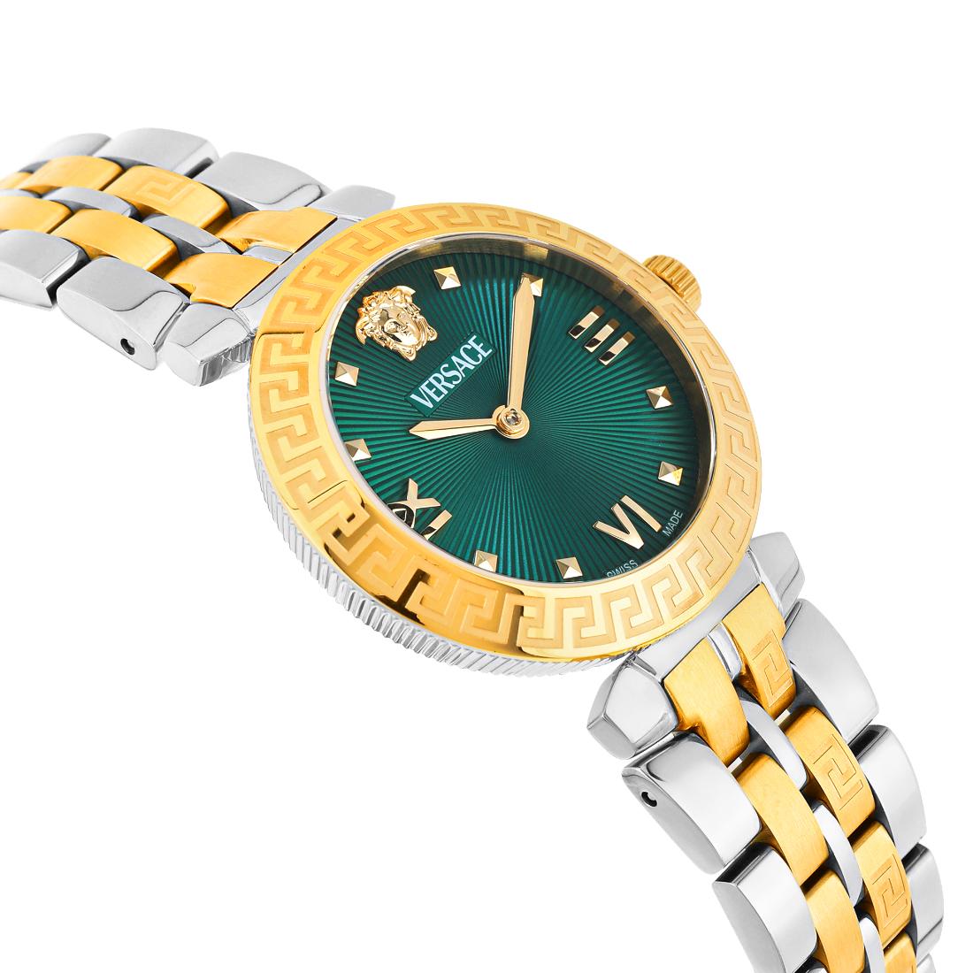 Versace Women 32 mm Size Green Round Dial Analog Watch- VEOCA0424