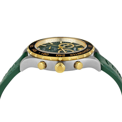 Versace Men 43 x 56.6mm Size Green Round Dial Analog Watch- VEPCA0224