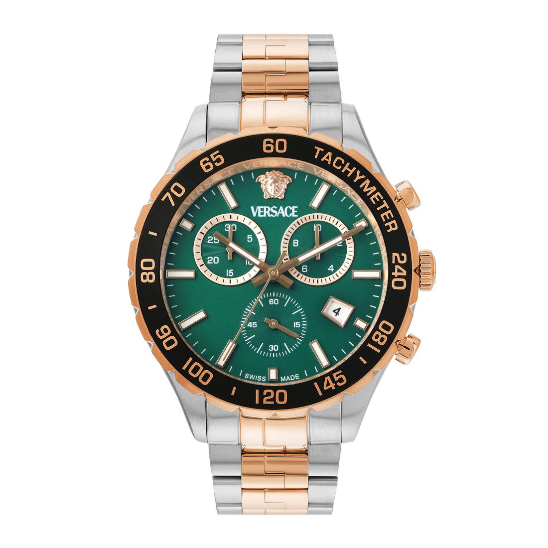 Versace New Hellen Chrono 43 x 56.6 mm Green Dial Men Watch VEPCA0424