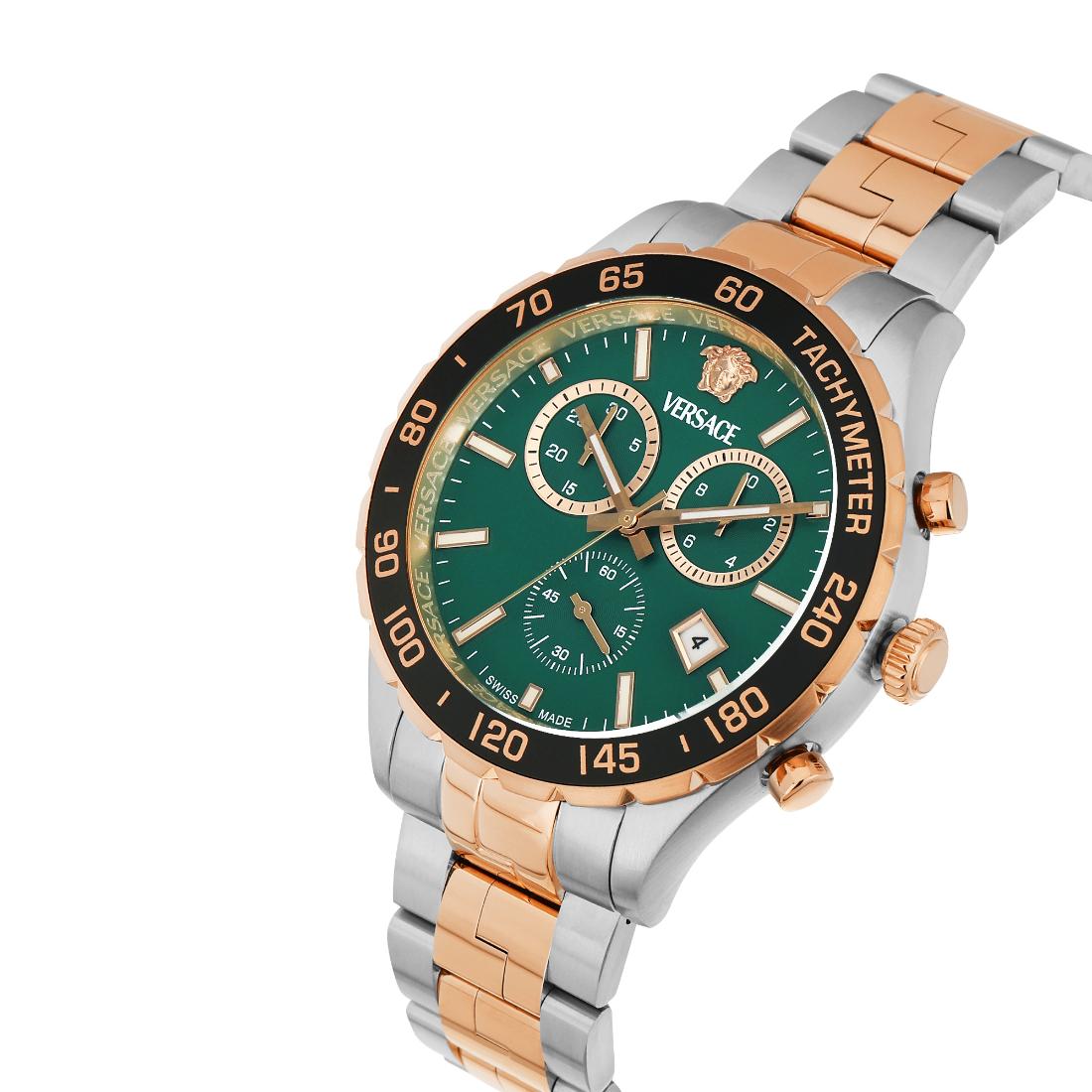 Versace New Hellen Chrono 43 x 56.6 mm Green Dial Men Watch VEPCA0424