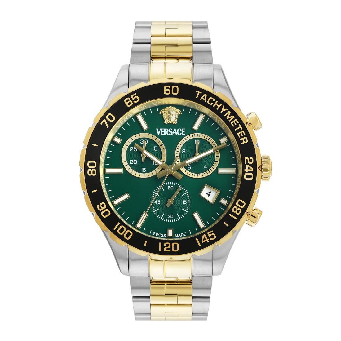 Versace New Hellen Chrono 43 x 56.6 mm Green Dial Men Watch- VEPCA0524