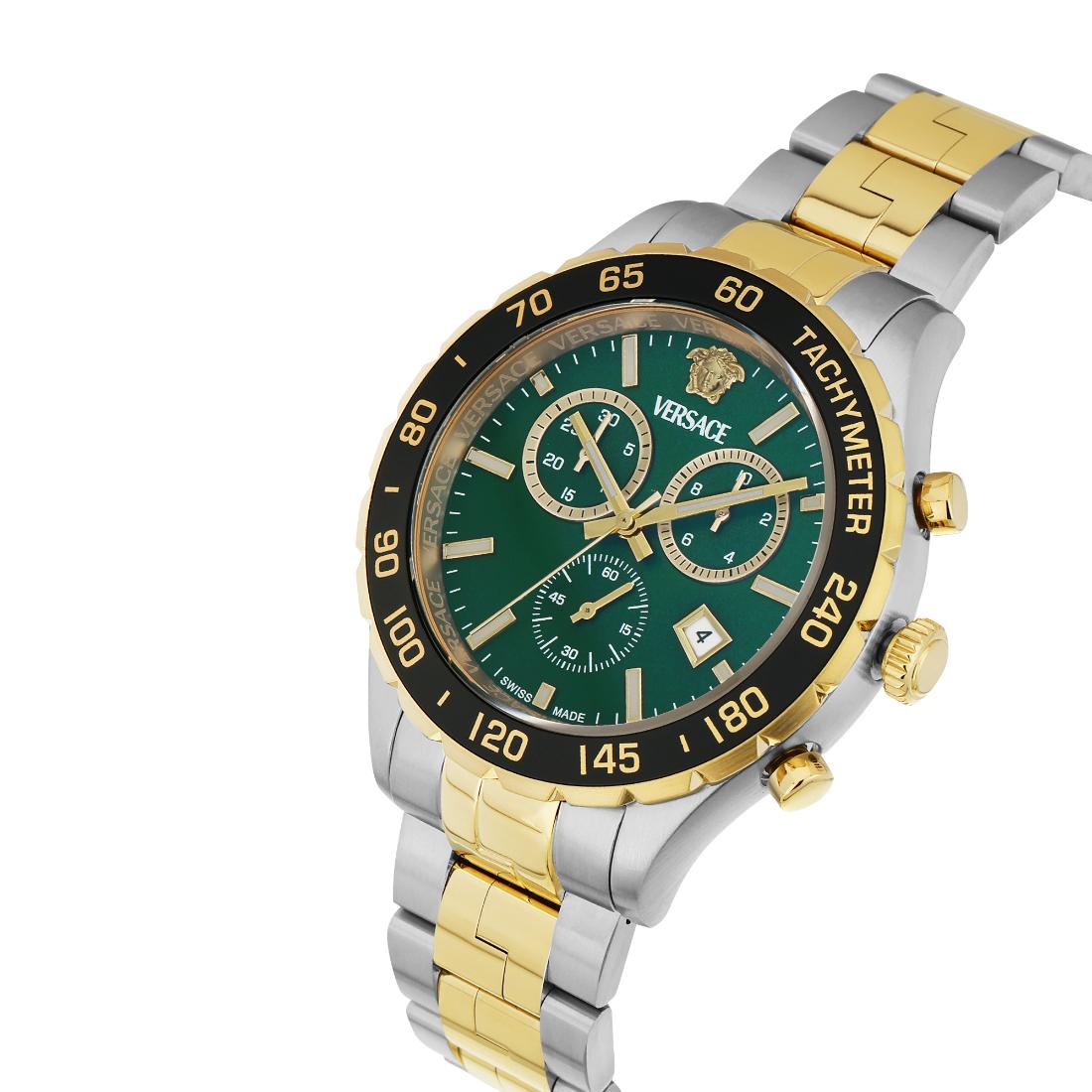 Versace New Hellen Chrono 43 x 56.6 mm Green Dial Men Watch VEPCA0524