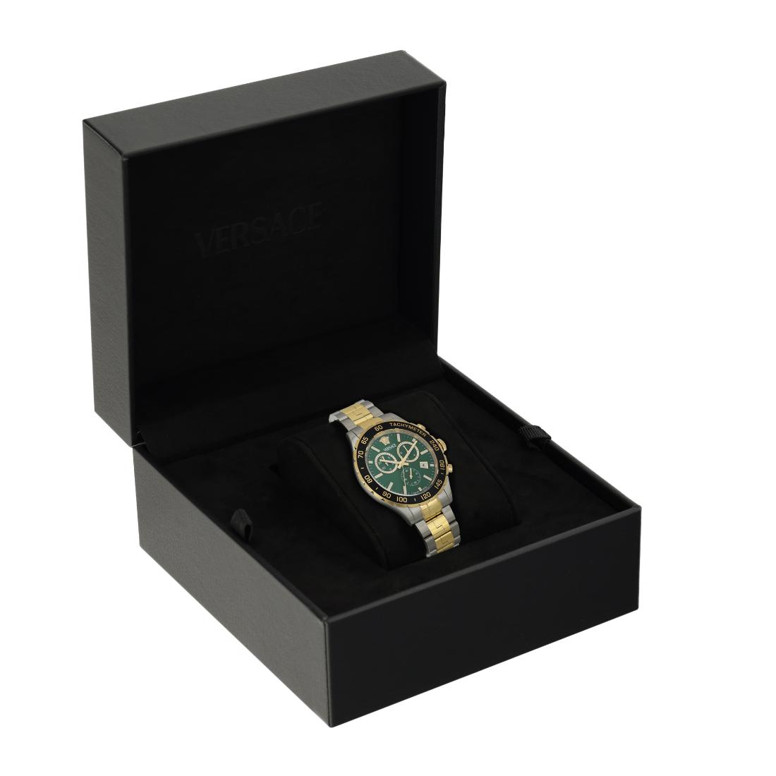Versace New Hellen Chrono 43 x 56.6 mm Green Dial Men Watch VEPCA0524