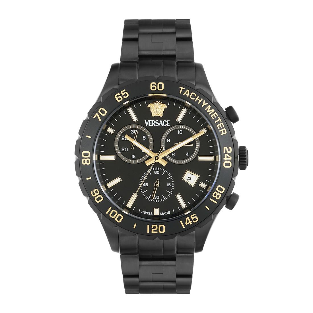 Versace New Hellen Chrono 43 x 56.6 mm Black Dial Men Watch- VEPCA0624
