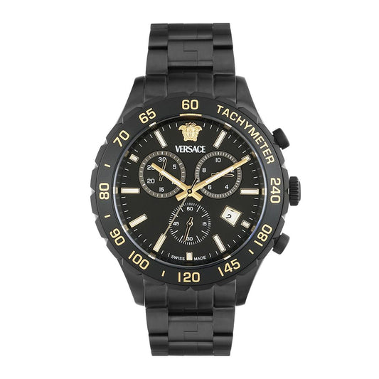 Versace New Hellen Chrono 43 x 56.6 mm Black Dial Men Watch- VEPCA0624