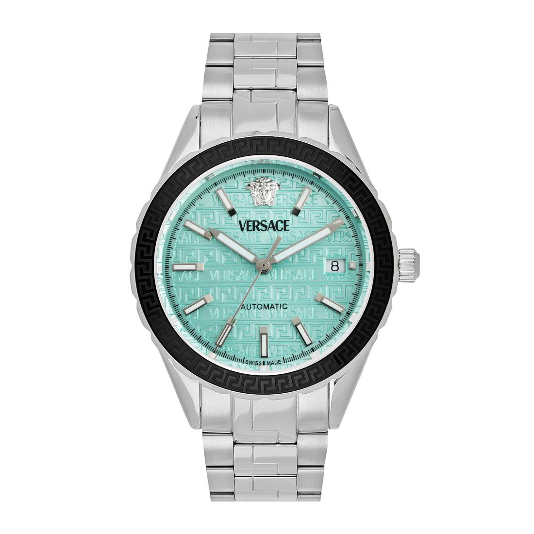 Versace Hellenyium Auto 42 mm Light Blue Dial Men Analog Watch VEQCA0324
