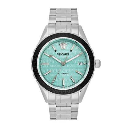 Versace Hellenyium Auto 42 mm Light Blue Dial Men Analog Watch- VEQCA0324