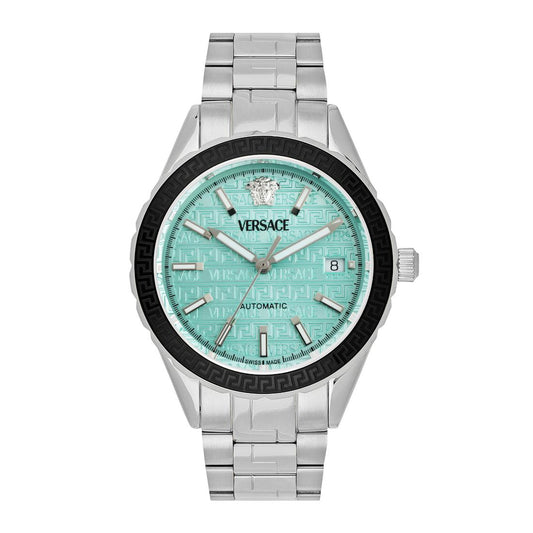 Versace Hellenyium Auto 42 mm Light Blue Dial Men Analog Watch- VEQCA0324
