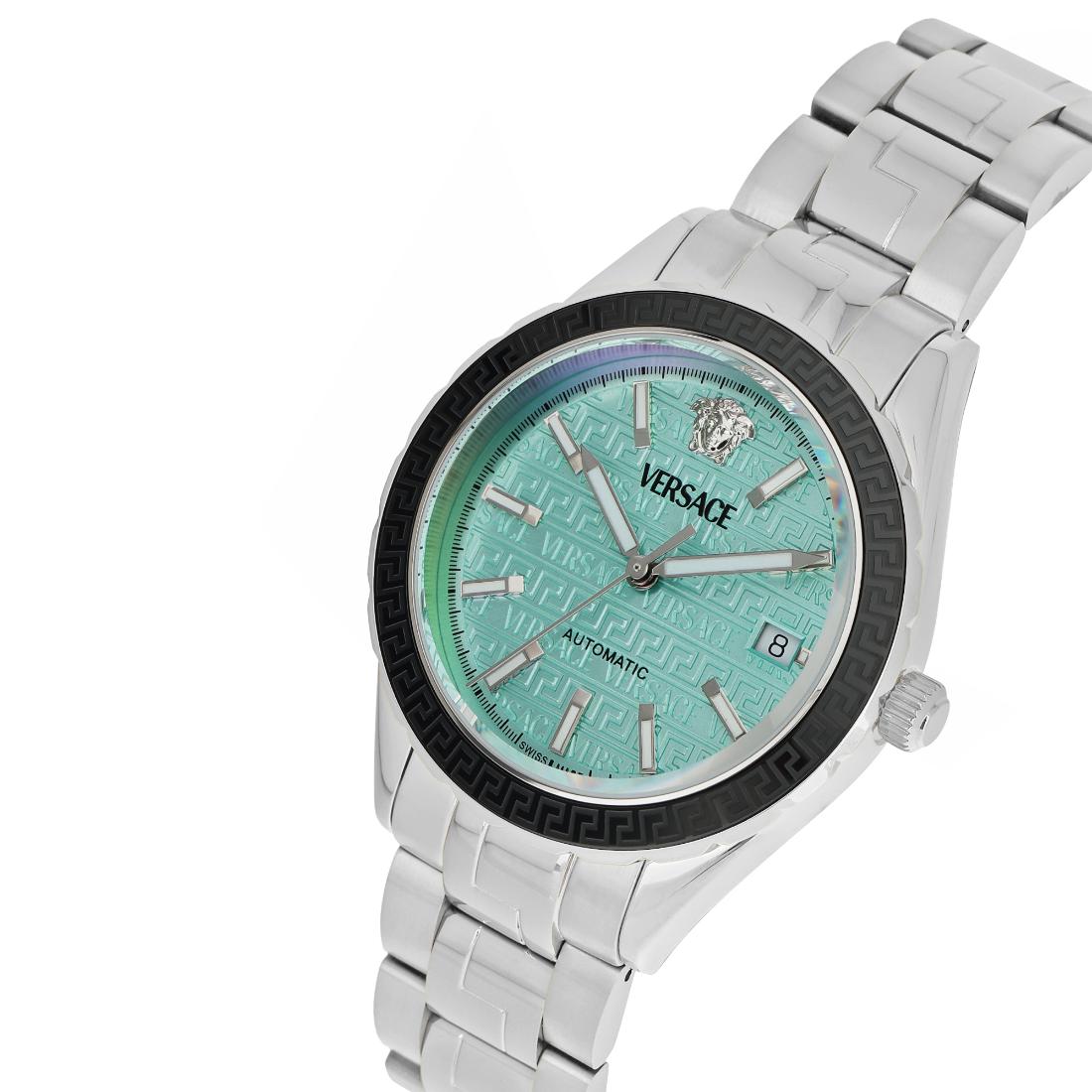 Versace Hellenyium Auto 42 mm Light Blue Dial Men Analog Watch VEQCA0324