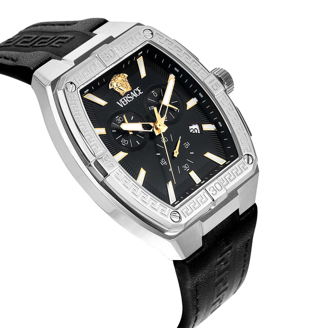 Versace Men 44 X 54.3 mm Size Black Rectangular Dial Analog Watch VESP00124