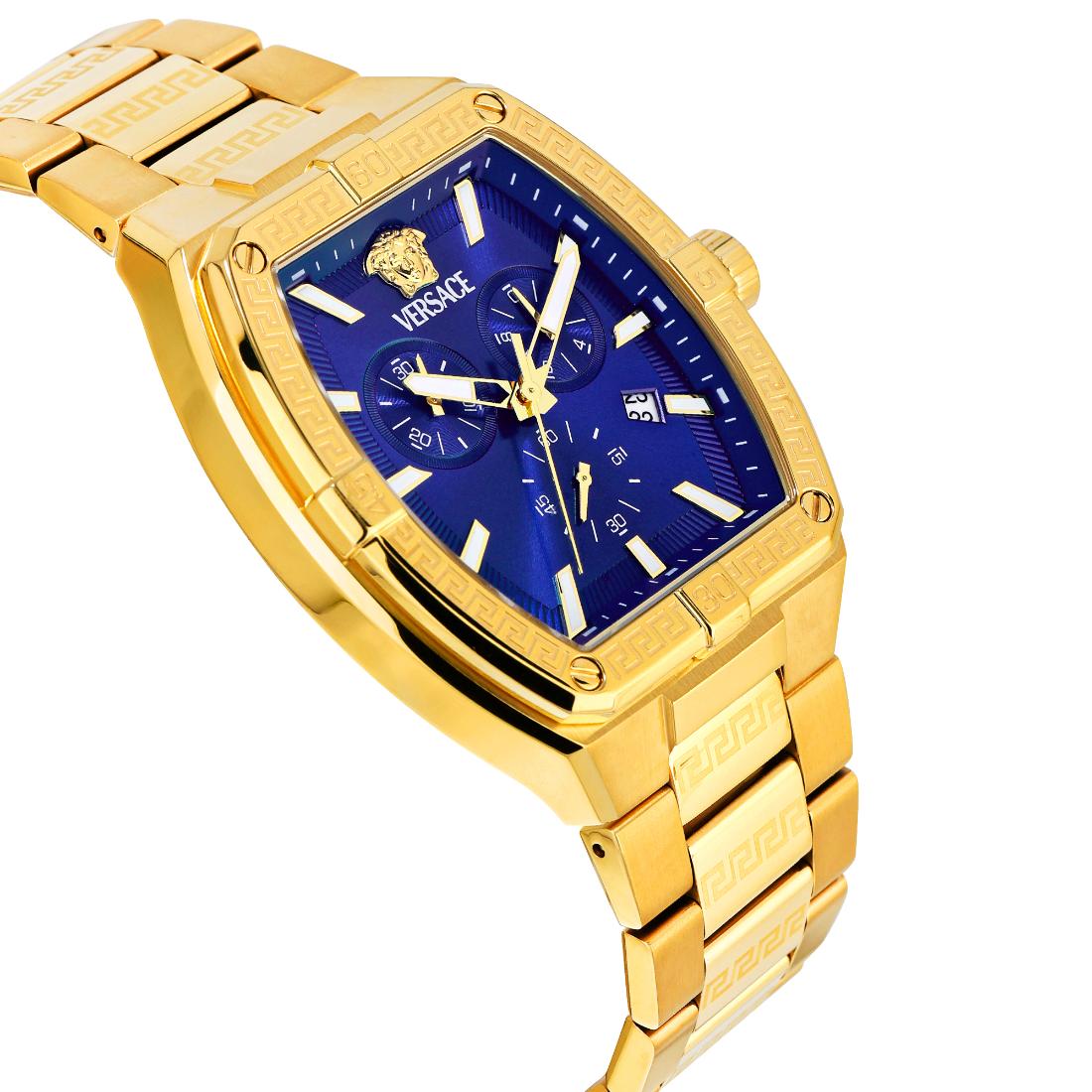 Versace Men 44 X 54.3 mm Size Blue Rectangular Dial Analog Watch- VESP00724