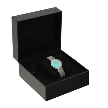 Versace Mythos 36 mm Light Blue Dial Women Analog Watch- VETCA0324