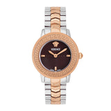 Versace V Icon 30 mm BROWN Dial Women Analog Watch VEUCA0624