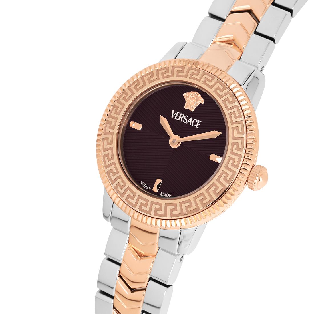 Versace V Icon 30 mm BROWN Dial Women Analog Watch VEUCA0624