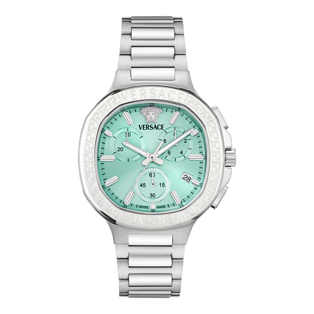 Versace V-Lady 40 mm Turquoise Dial Unisex Chrono Watch- VEVCA0324
