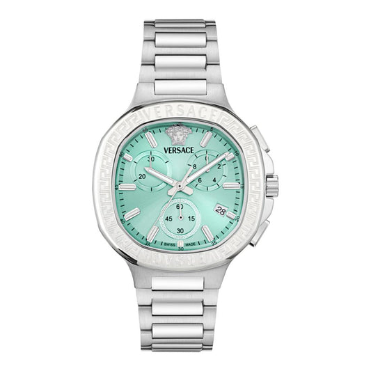Versace V-Lady 40 mm Turquoise Dial Unisex Chrono Watch- VEVCA0324