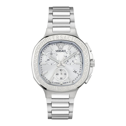 Versace V-Lady 40 mm White-Silver Dial Unisex Chrono Watch- VEVCA0424