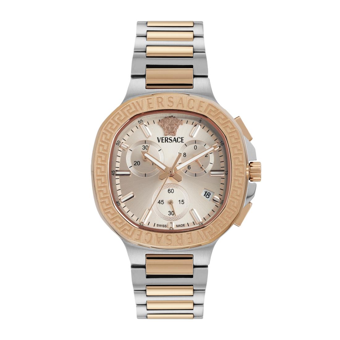 Versace V-Lady 40 mm Rose Gold Dial Unisex Chrono Watch- VEVCA0524