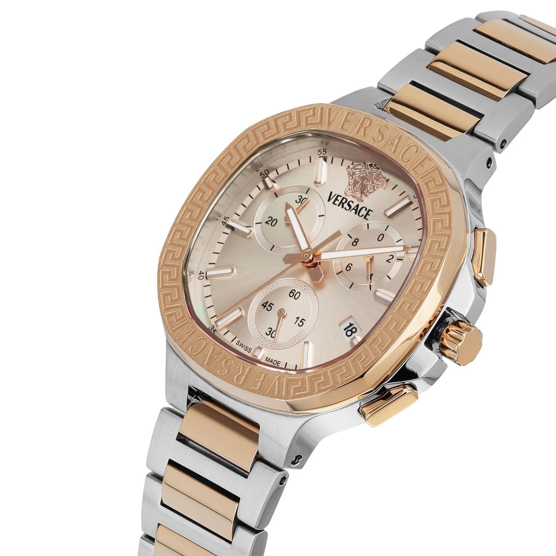 Versace V-Lady 40 mm Rose Gold Dial Unisex Chrono Watch- VEVCA0524